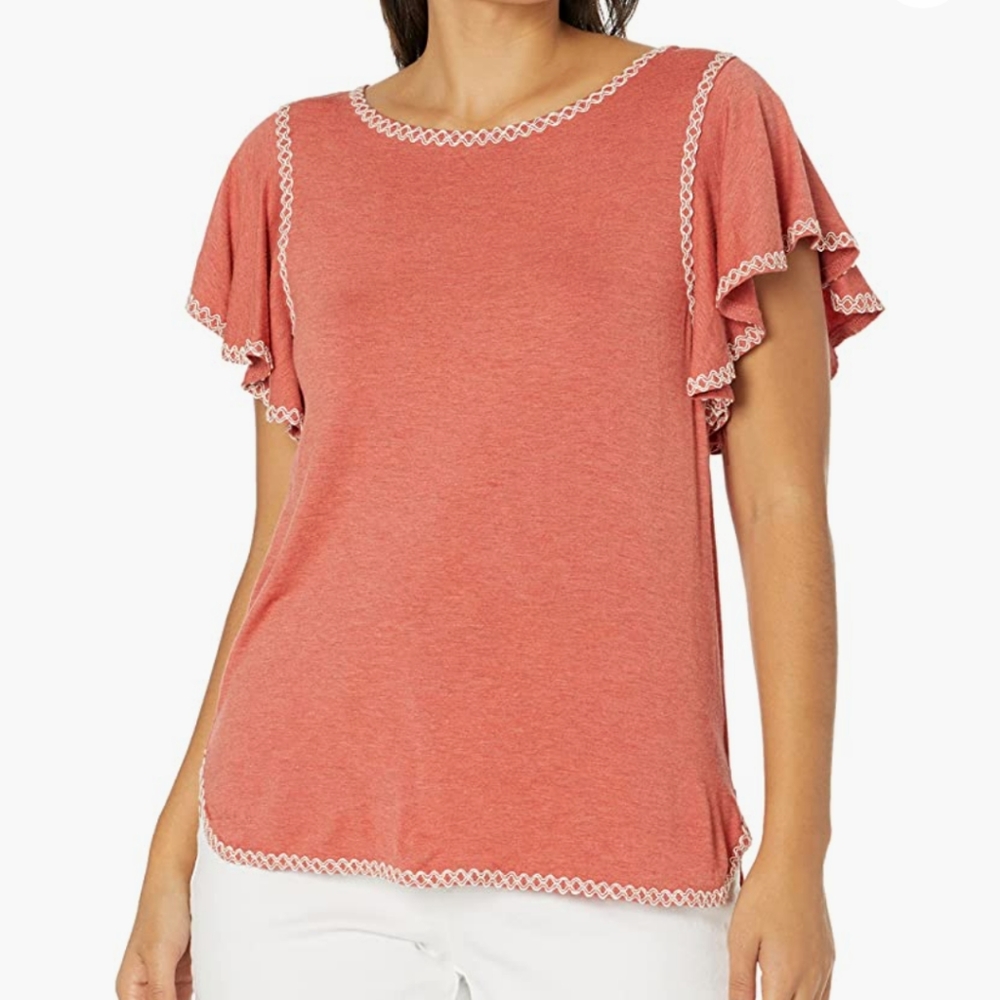 Max Studio orange short sleeve top - Women's Small
